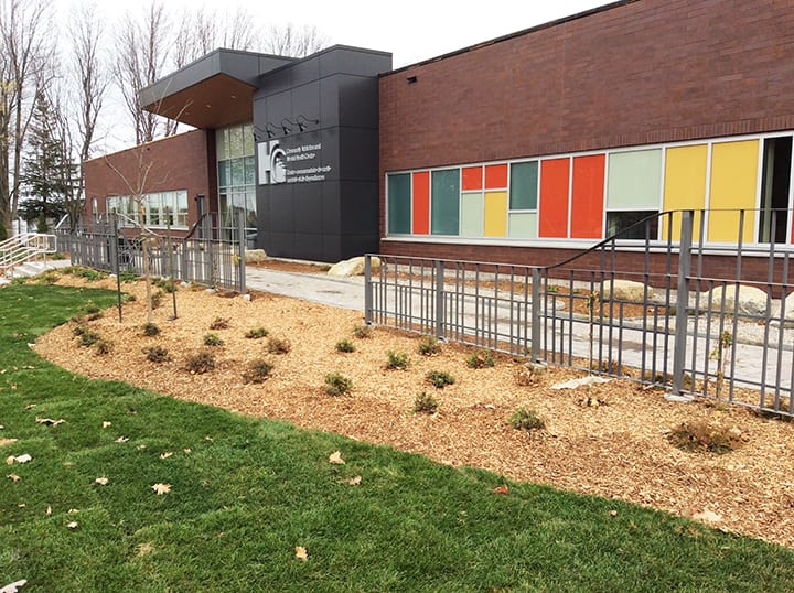 Cornwall Community Addiction and Mental Health Centre – exterior landscape and atrium